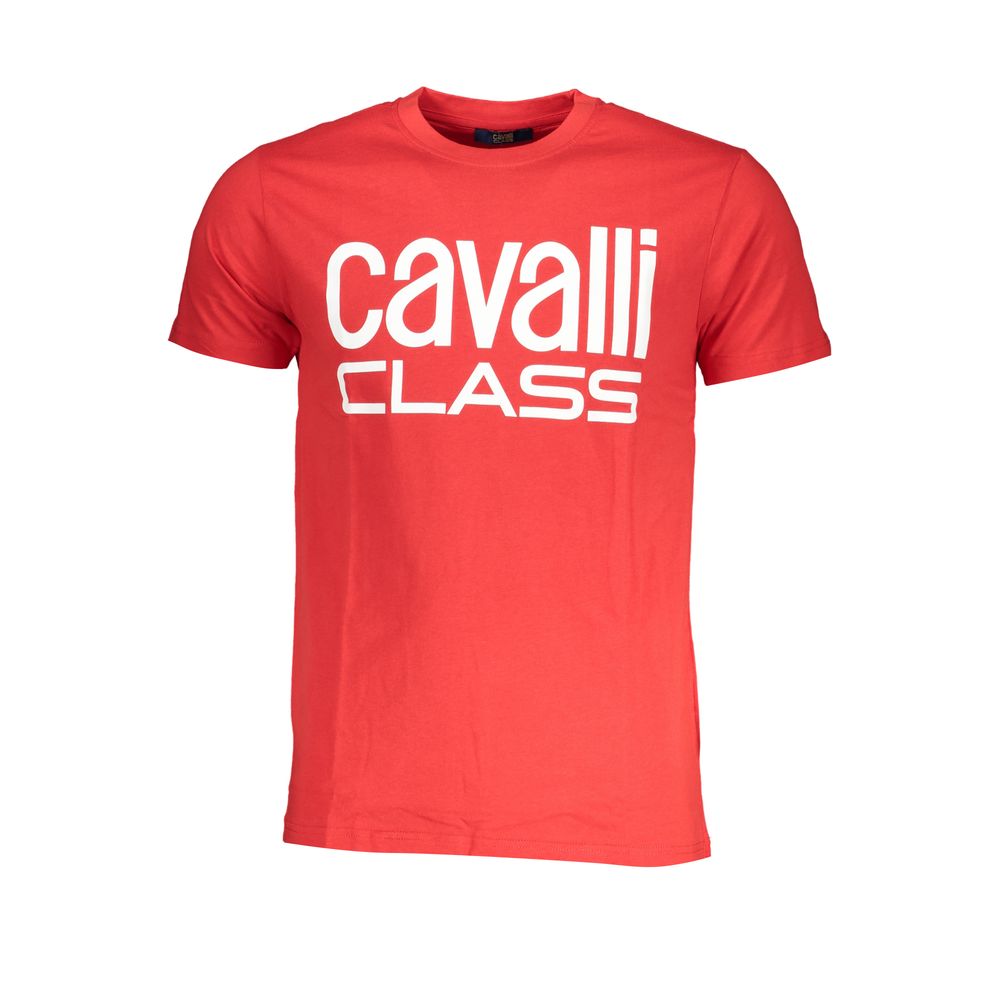 Cavalli Class Red Cotton T-Shirt Cavalli Class