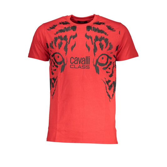 Cavalli Class Red Cotton T-Shirt Cavalli Class