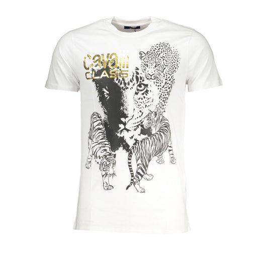 Cavalli Class White Cotton T-Shirt Cavalli Class