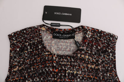 Dolce & Gabbana Sleeveless Multicolor Knit Wool Top Dolce & Gabbana