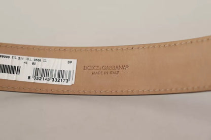 Dolce & Gabbana Black Leather Gold Metal Logo Engraved Buckle Belt Dolce & Gabbana