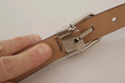 Dolce & Gabbana Brown Classic Leather Silver Logo Metal Buckle Belt Dolce & Gabbana