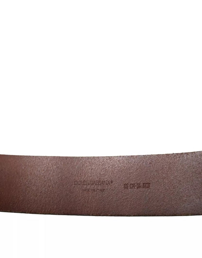 Dolce & Gabbana Brown Leather Gold Metal Buckle Women Belt Dolce & Gabbana