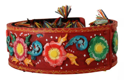 Dolce & Gabbana Multicolor Floral Wide Waist Carretto Belt Dolce & Gabbana