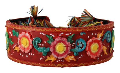 Dolce & Gabbana Multicolor Floral Wide Waist Carretto Belt Dolce & Gabbana