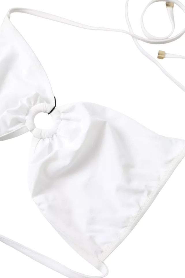 Dolce & Gabbana White Nylon Stretch Swimwear Top Bikini Dolce & Gabbana