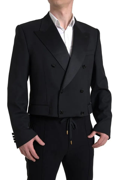 Dolce & Gabbana Black Double Breasted Cropped Blazer SICILIA Dolce & Gabbana