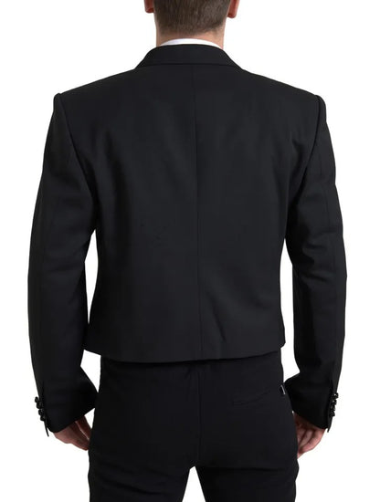 Dolce & Gabbana Black Double Breasted Cropped Blazer SICILIA Dolce & Gabbana