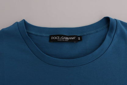 Dolce & Gabbana Chic Blue Cotton Tee with 2017 Print Dolce & Gabbana