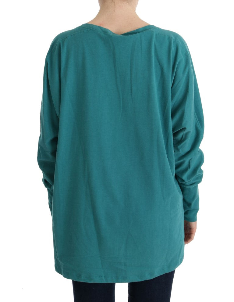 John Galliano Elegant Crewneck Cotton Sweater in Green John Galliano