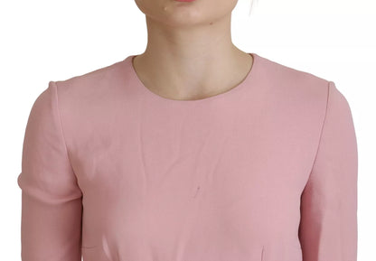 Dolce & Gabbana Pink A-line Flare Viscose 3/4 Sleeves Dress Dolce & Gabbana