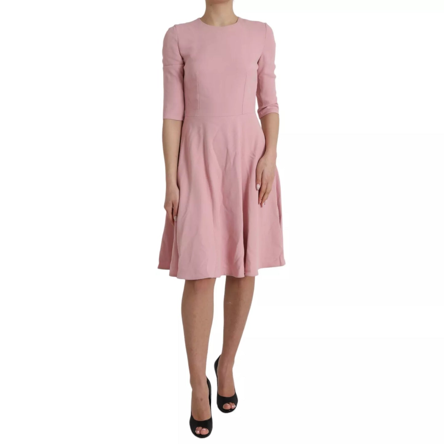 Dolce & Gabbana Pink A-line Flare Viscose Short Sleeves Dress Dolce & Gabbana