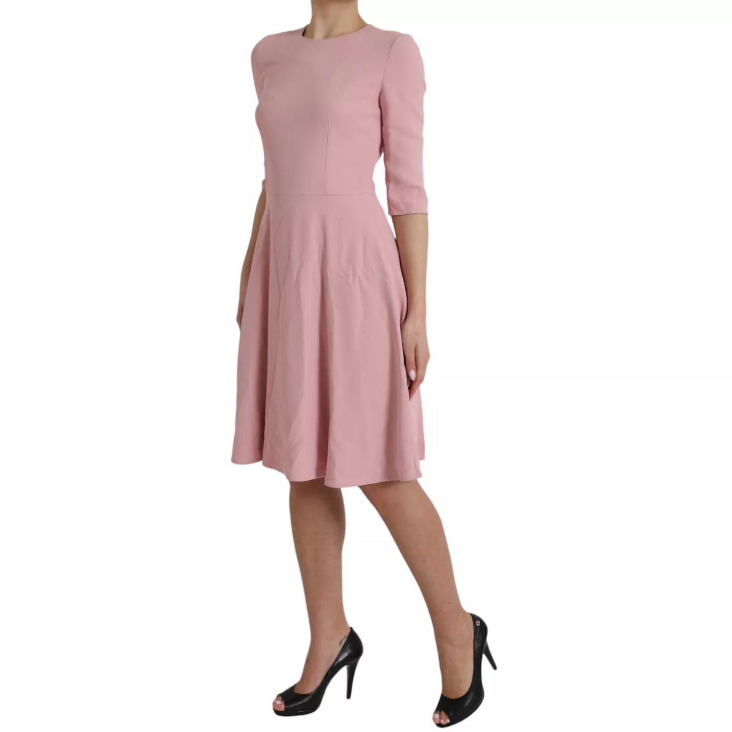 Dolce & Gabbana Pink A-line Flare Viscose Short Sleeves Dress Dolce & Gabbana