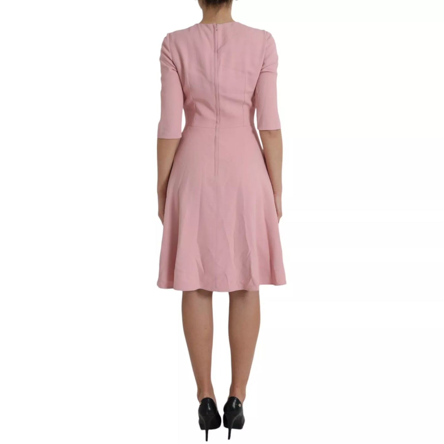 Dolce & Gabbana Pink A-line Flare Viscose Short Sleeves Dress Dolce & Gabbana