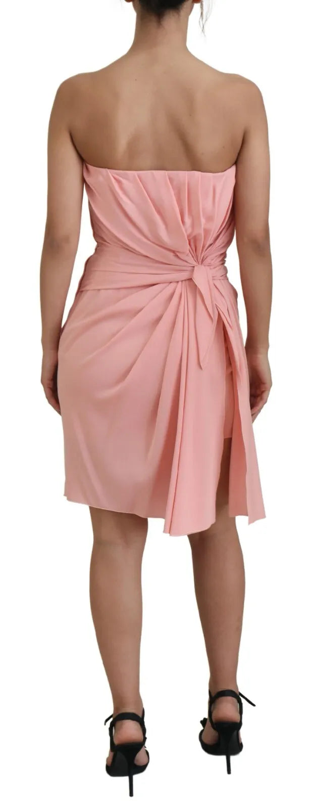 Dolce & Gabbana Pink Silk Stretch Strapless Sheath Dress Dolce & Gabbana