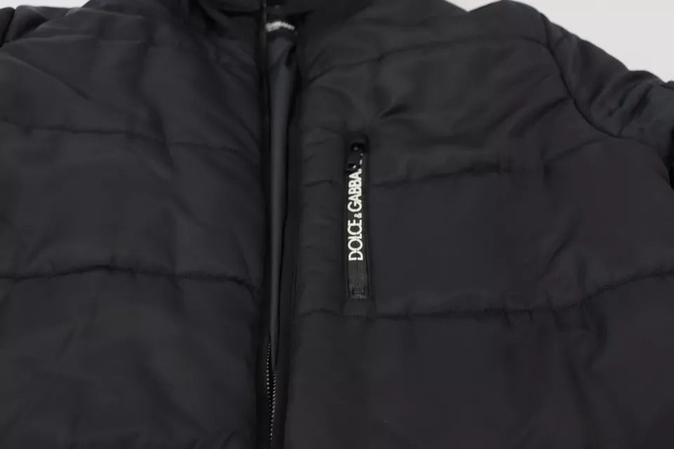 Dolce & Gabbana Black Nylon Hooded Parka Coat Winter Jacket Dolce & Gabbana