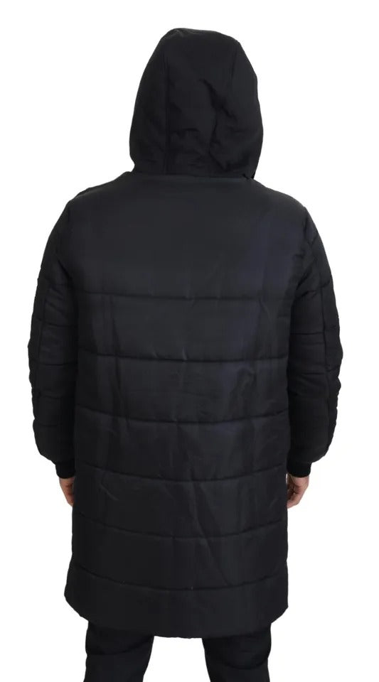 Dolce & Gabbana Black Nylon Hooded Parka Coat Winter Jacket Dolce & Gabbana