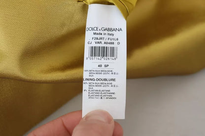 Dolce & Gabbana Gold Satin Long Sleeves Blazer Coat Jacket Dolce & Gabbana