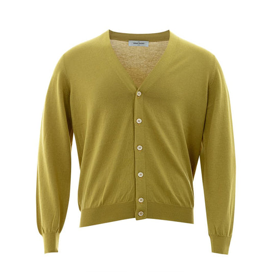 Gran Sasso Italian Wool Cardigan in Vibrant Yellow Gran Sasso