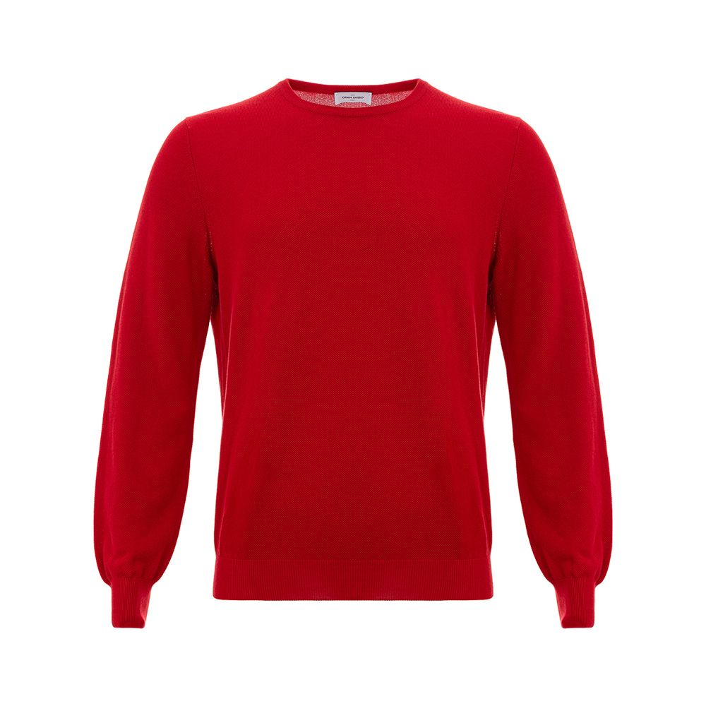 Gran Sasso Red Cotton Sweater Gran Sasso