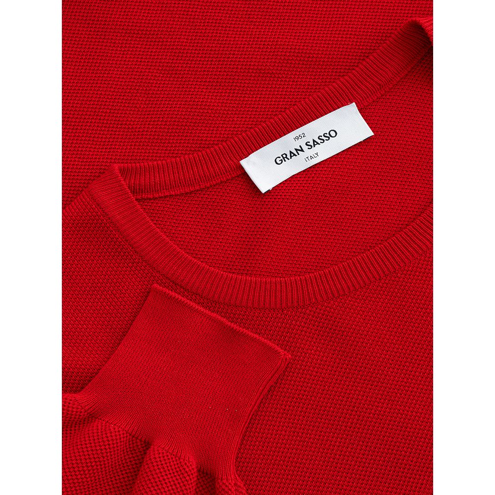 Gran Sasso Red Cotton Sweater Gran Sasso