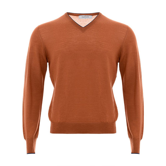 Gran Sasso Chic Orange Woolen Sweater for Sophisticated Men Gran Sasso