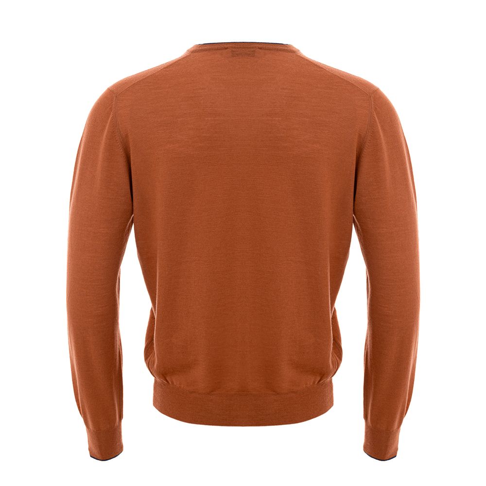 Gran Sasso Chic Orange Woolen Sweater for Sophisticated Men Gran Sasso