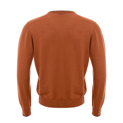 Gran Sasso Chic Orange Woolen Sweater for Sophisticated Men Gran Sasso