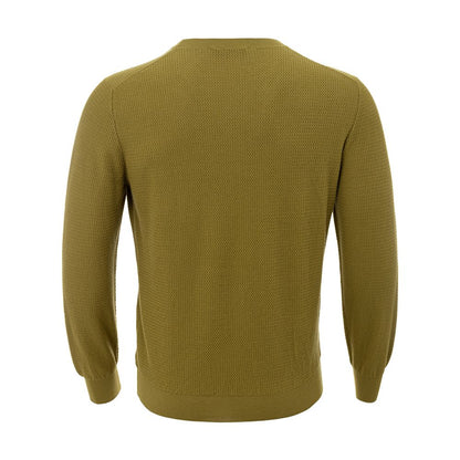 Gran Sasso Elegant Green Cotton Sweater for Men Gran Sasso