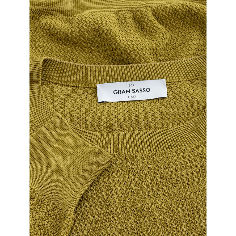 Gran Sasso Elegant Green Cotton Sweater for Men Gran Sasso