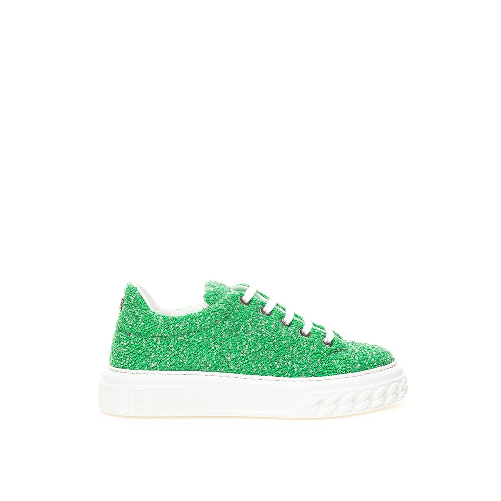 Casadei Emerald Elegance Leather Sneakers Casadei