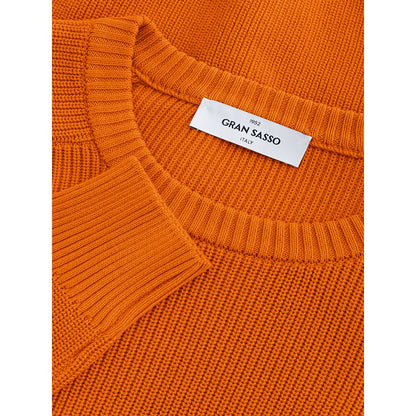 Gran Sasso Italian Cotton Chic Orange Sweater Gran Sasso