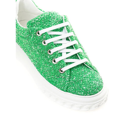 Casadei Emerald Elegance Leather Sneakers Casadei