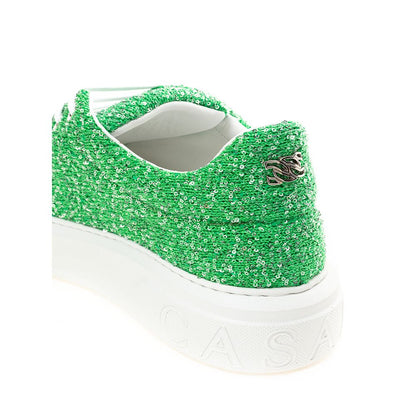 Casadei Emerald Elegance Leather Sneakers Casadei