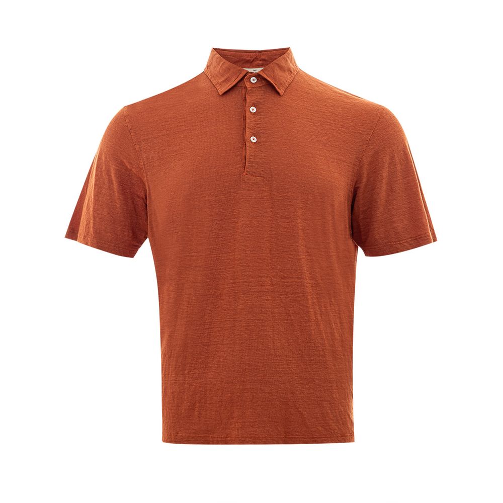 Gran Sasso Elegant Linen Polo Shirt in Sophisticated Brown Gran Sasso