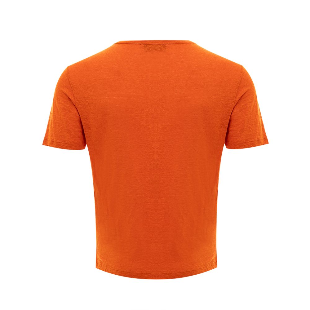 Gran Sasso Elegant Linen T-Shirt in Vibrant Orange Gran Sasso