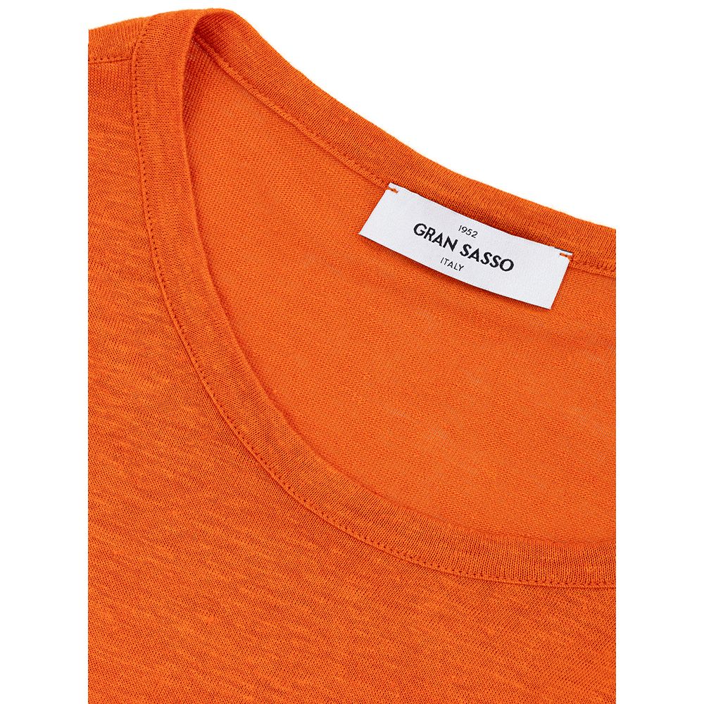 Gran Sasso Elegant Linen T-Shirt in Vibrant Orange Gran Sasso