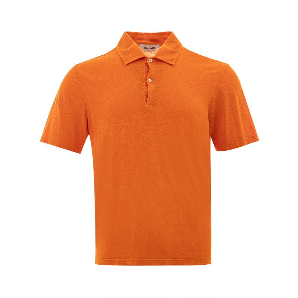 Gran Sasso Elegant Orange Linen Polo Shirt Gran Sasso