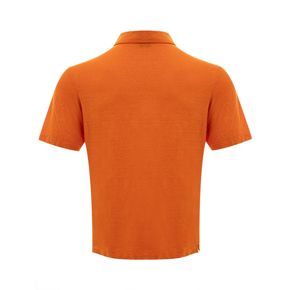 Gran Sasso Elegant Orange Linen Polo Shirt Gran Sasso