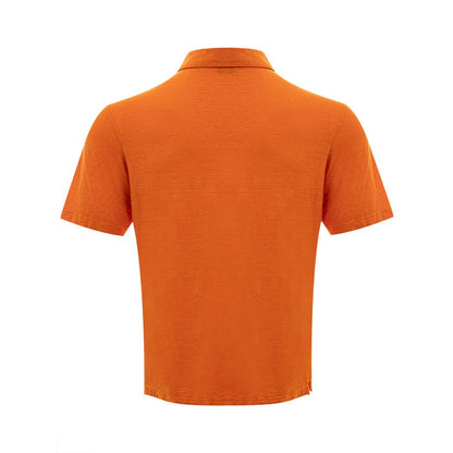 Gran Sasso Elegant Orange Linen Polo Shirt Gran Sasso