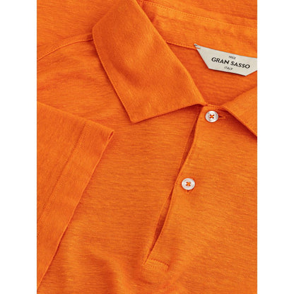 Gran Sasso Elegant Orange Linen Polo Shirt Gran Sasso