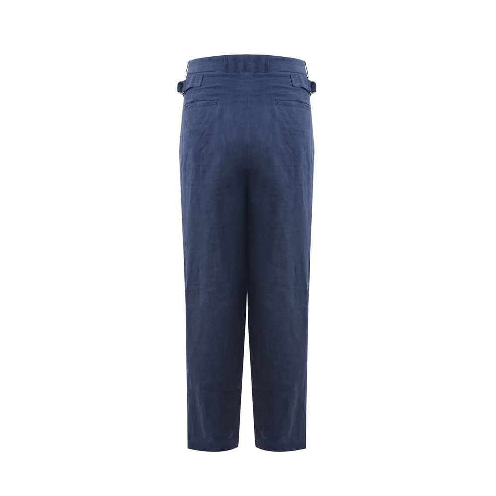 Emporio Armani Elegant Linen Blue Trousers for Men Emporio Armani