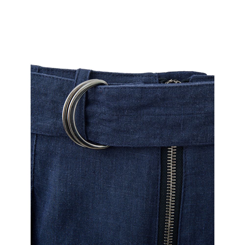 Emporio Armani Elegant Linen Blue Trousers for Men Emporio Armani