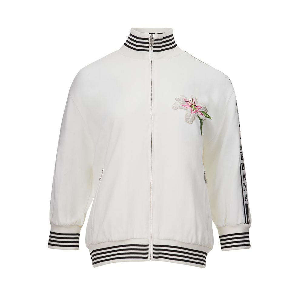 Dolce & Gabbana Elegant Cotton Knit White Sweater Dolce & Gabbana