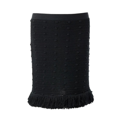 Bottega Veneta Elegant Black Cotton Skirt Bottega Veneta