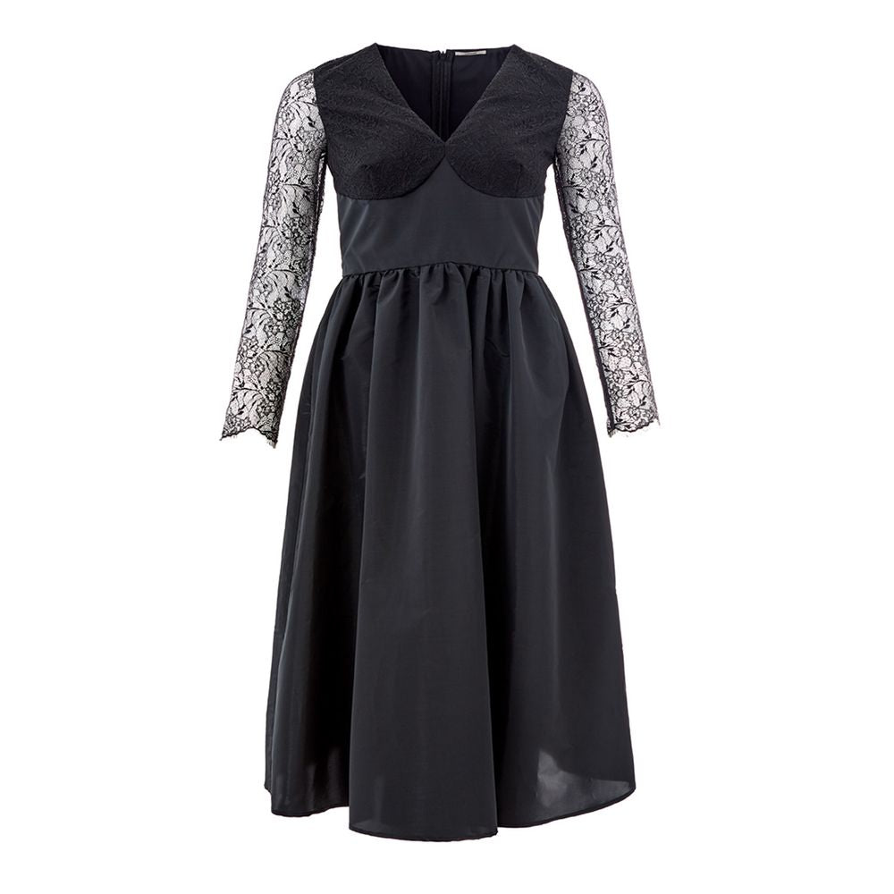 Lardini Elegant Black Polyester Dress Lardini