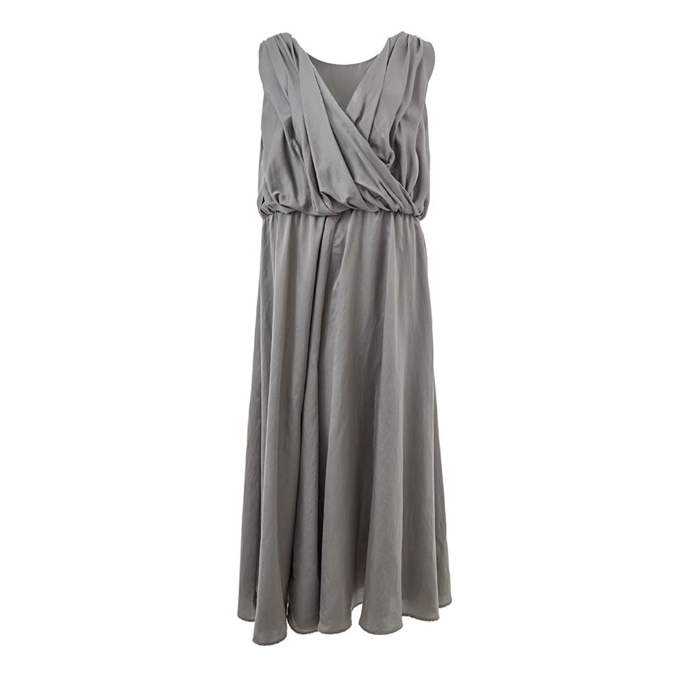 Lardini Elegant Silk Gray Dress - Timeless Elegance Lardini