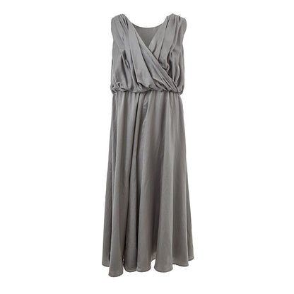 Lardini Elegant Silk Gray Dress - Timeless Elegance Lardini