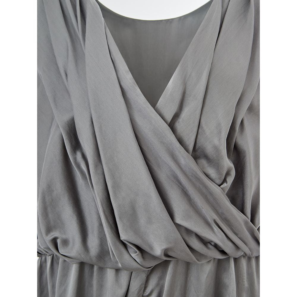 Lardini Elegant Silk Gray Dress - Timeless Elegance Lardini