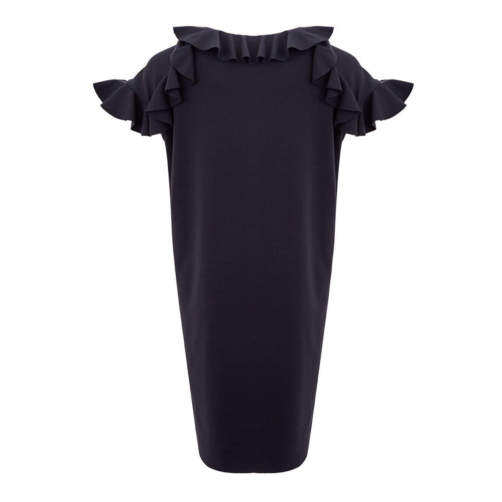 Lardini Elegant Black Viscose Dress Lardini